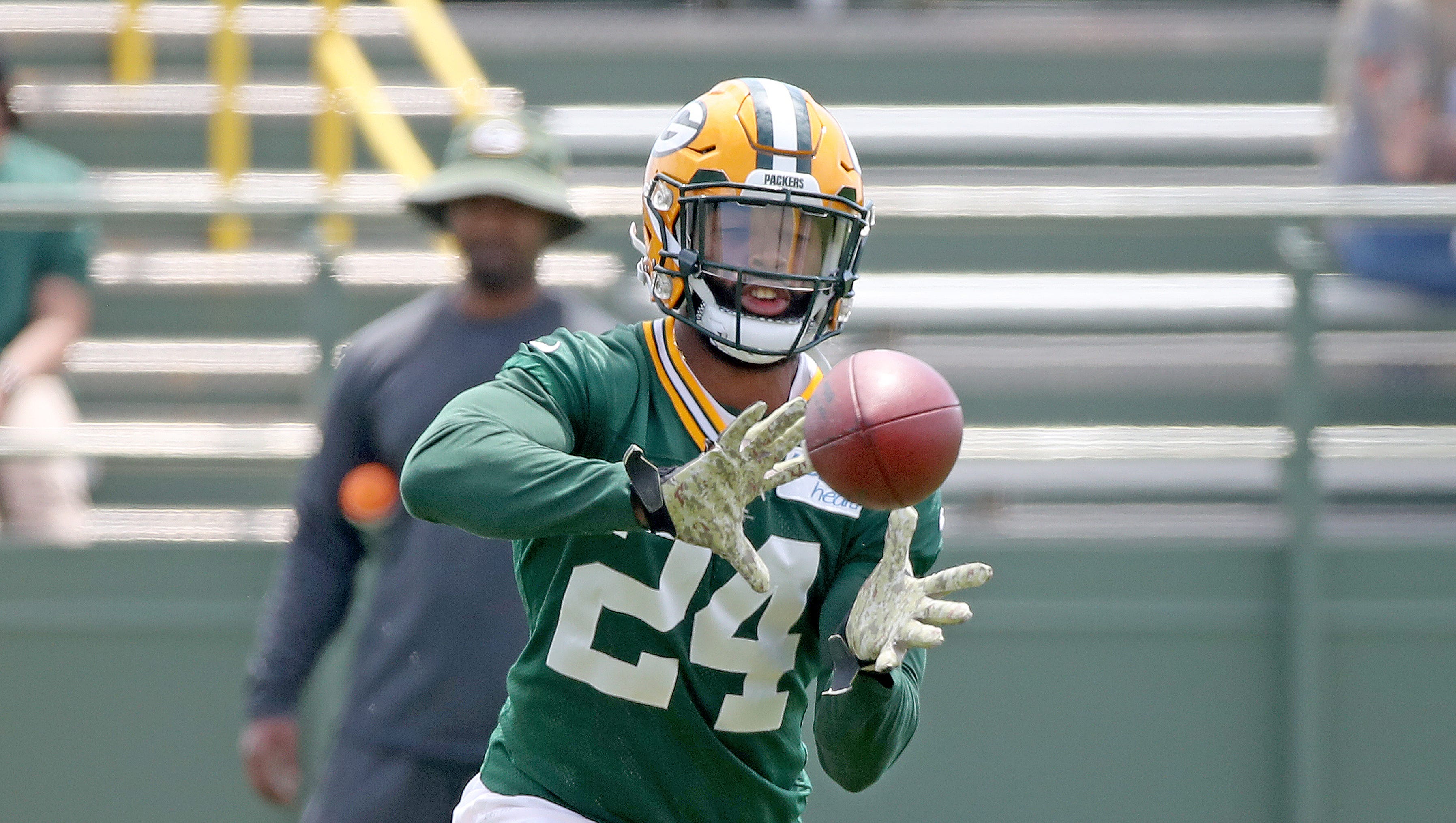 Green Bay Packers cornerback Quinten Rollins (24) during Green Bay Packers Organized Team Activities at Ray Nitschke Field Tuesday, May 22, 2018 in Ashwaubenon, Wis