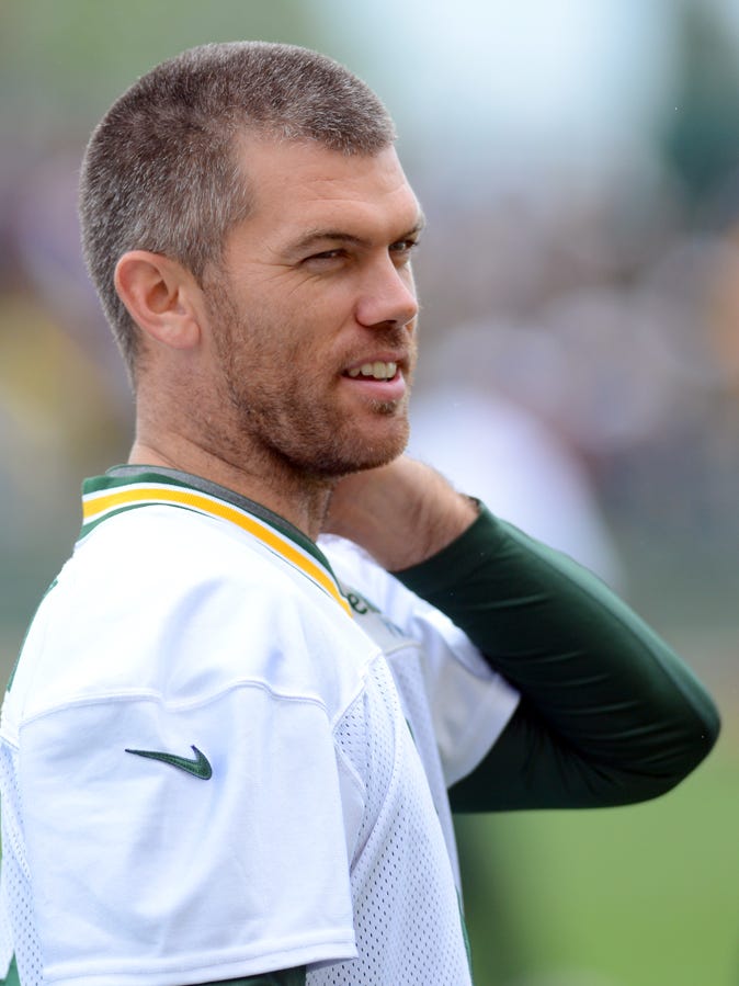 Mason Crosby during Packers training camp practice on Aug. 12, 2014, at Ray Nitschke Field.