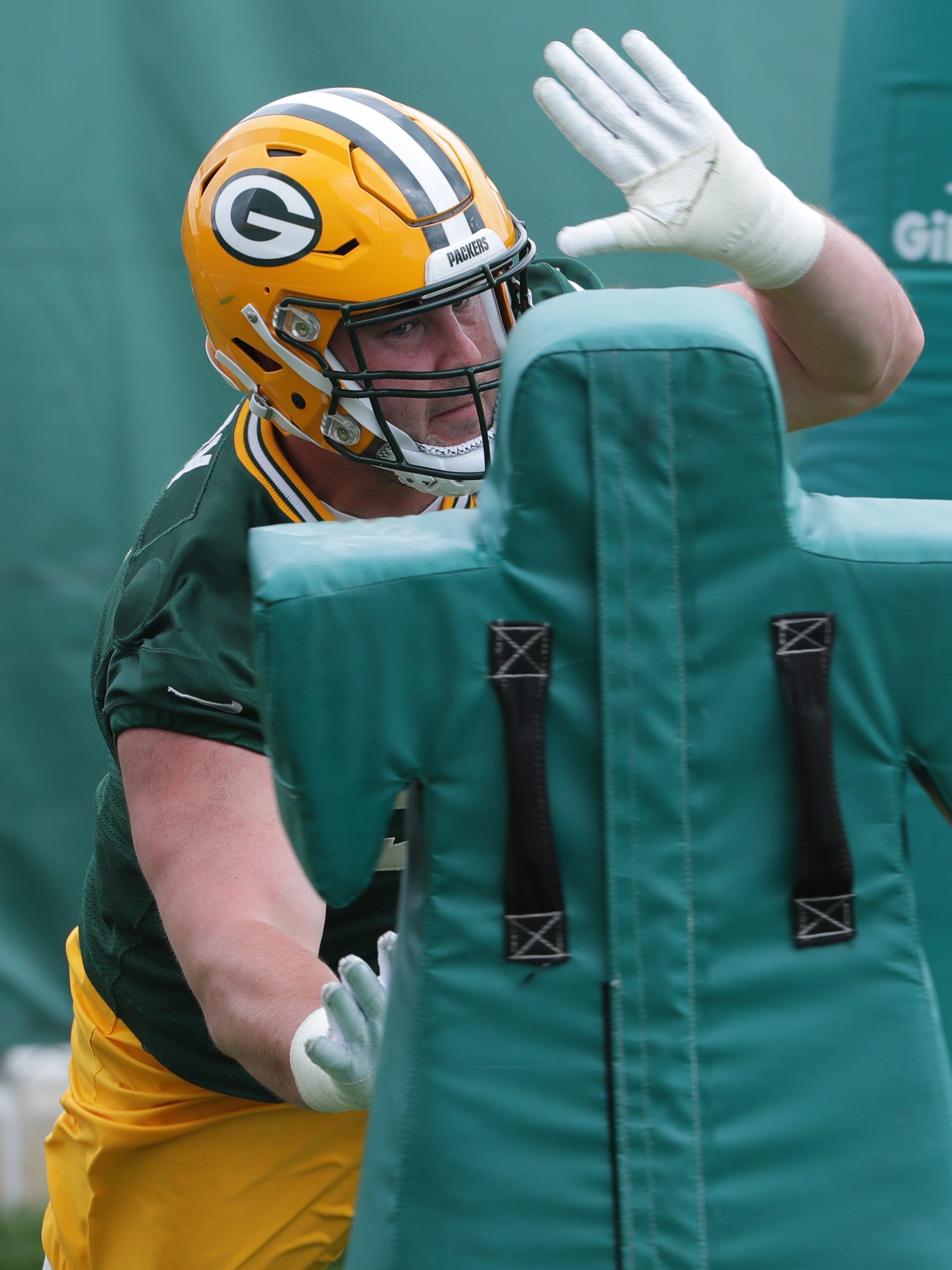 Green Bay Packers defensive end Dean Lowry at OTAs on Thursday in Green Bay.