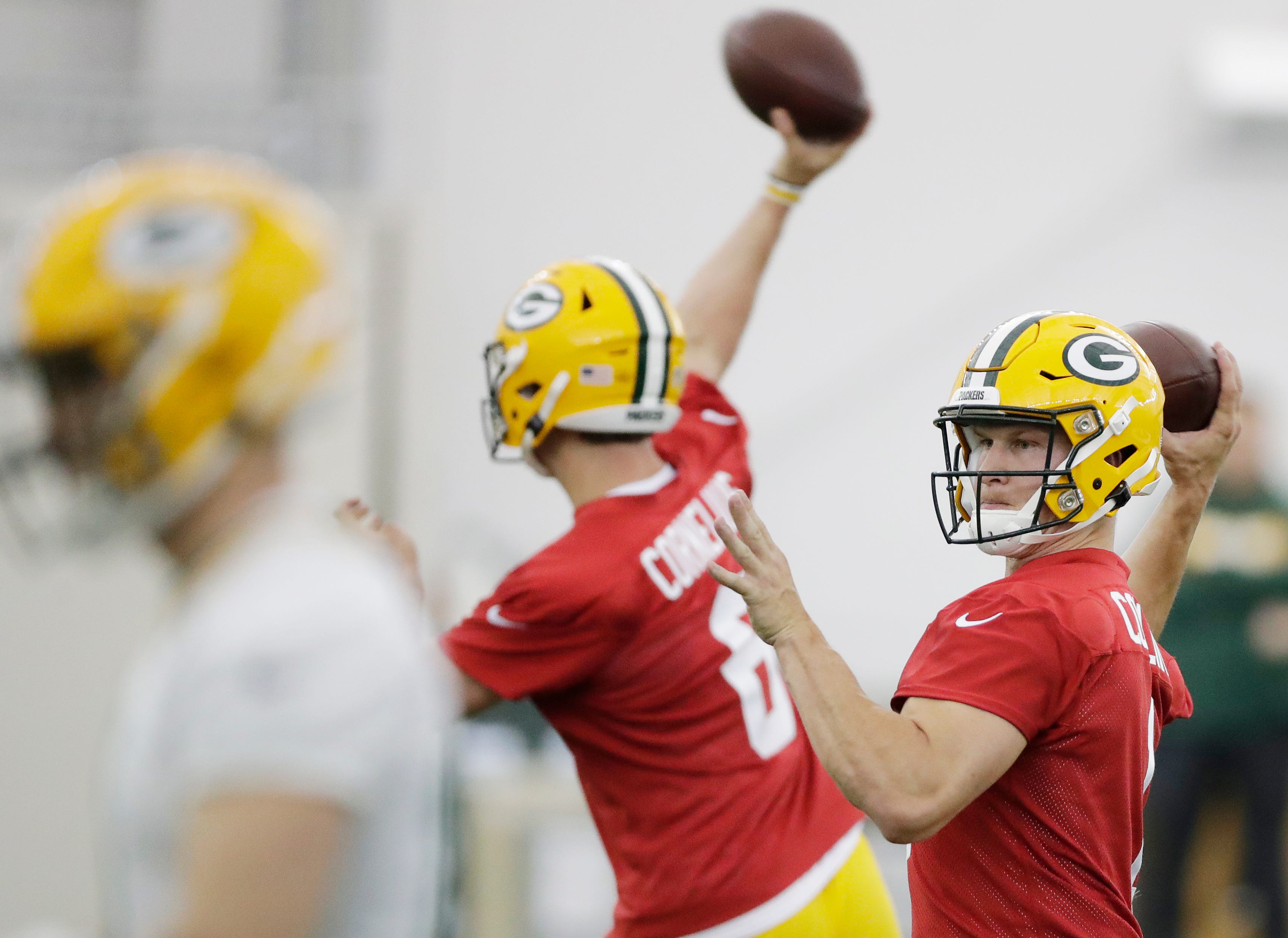Green Bay Packers quarterback CJ Collins (1) during practice at rookie minicamp at the Don Hutson Center on Friday, May 3, 2019 in Ashwaubenon, Wis.
Adam Wesley/USA TODAY NETWORK-Wis