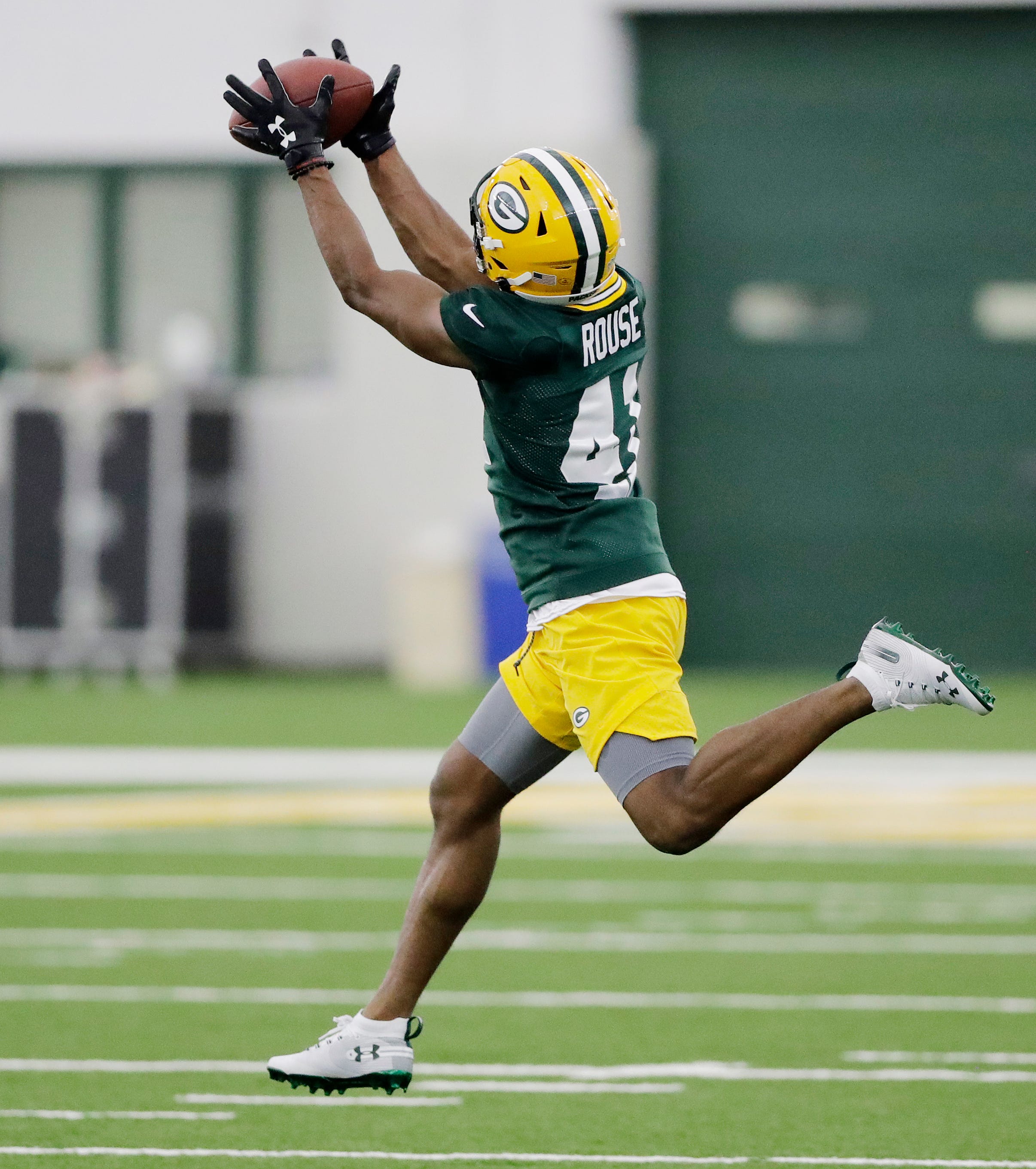 Green Bay Packers cornerback Nydair Rouse (41) during practice at rookie minicamp at the Don Hutson Center on Friday, May 3, 2019 in Ashwaubenon, Wis.
Adam Wesley/USA TODAY NETWORK-Wis