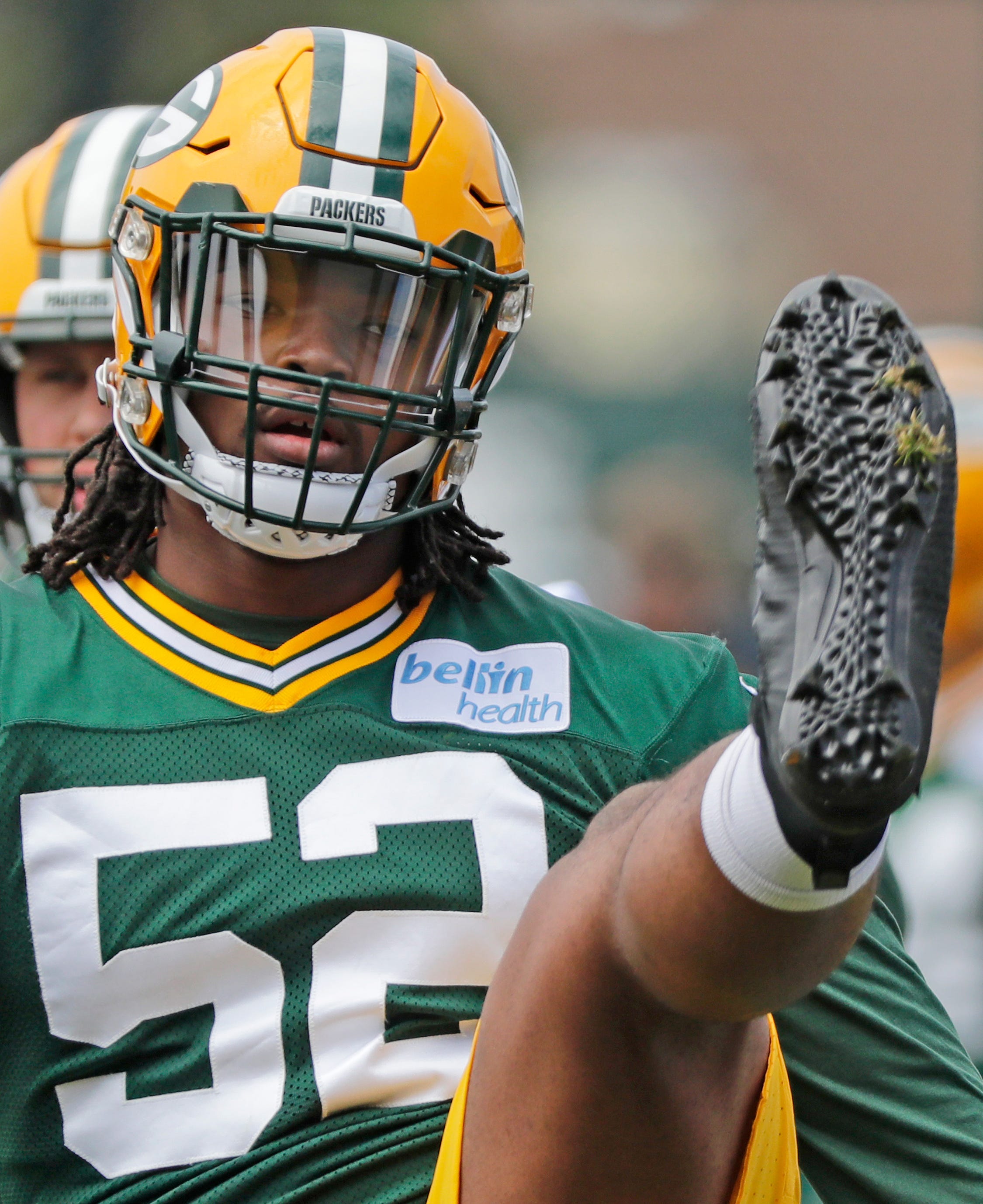 Green Bay Packers linebacker Rashan Gary (52) during practice at Clarke Hinkle Field on Tuesday, May 21, 2019 in Ashwaubenon, Wis.
Adam Wesley/USA TODAY NETWORK-Wis