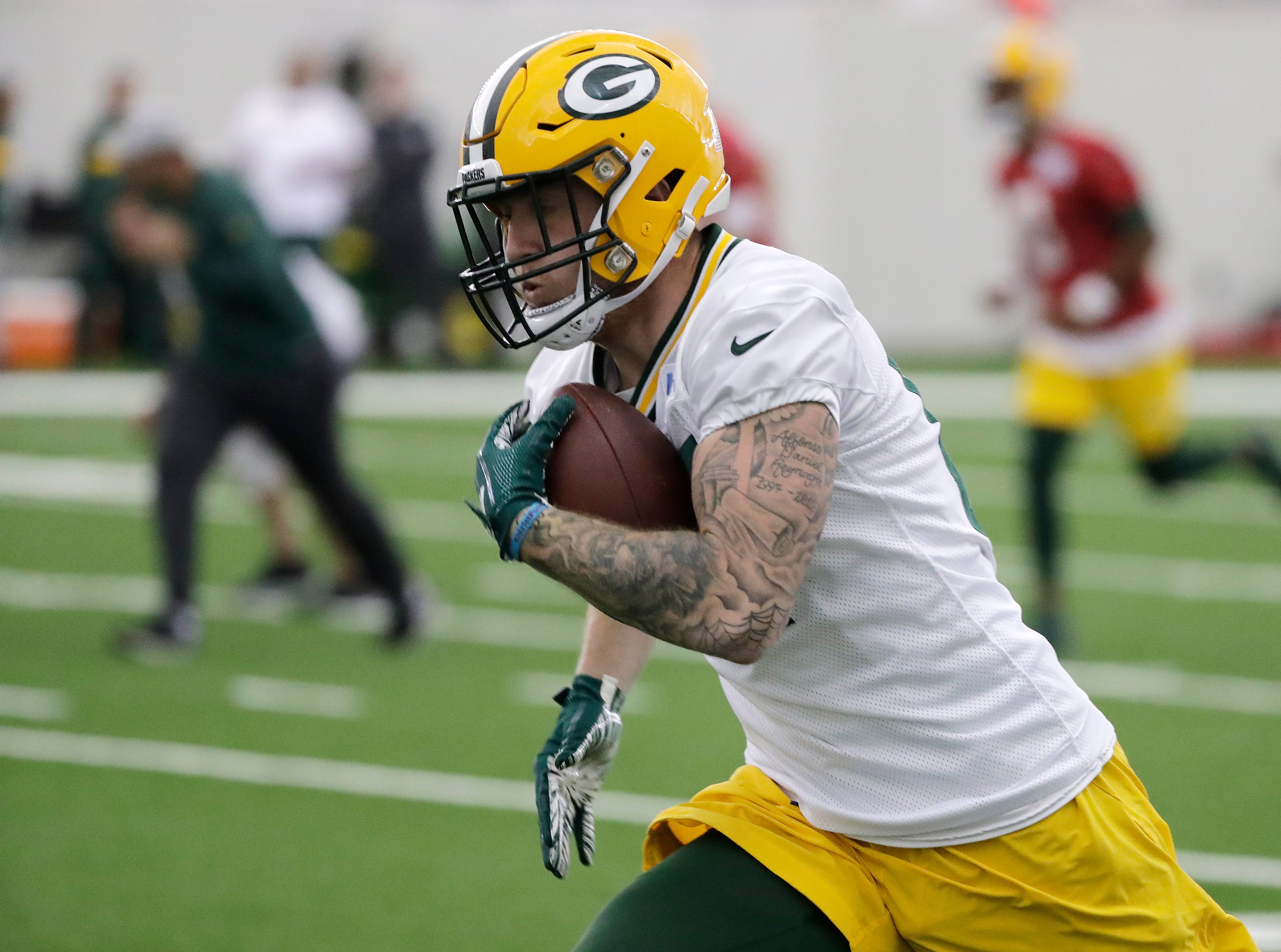 Green Bay Packers tight end Jace Sternberger (87) during practice at the Don Hutson Center on Wednesday, June 12, 2019 in Ashwaubenon, Wis.